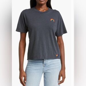 Aviator Nation charcoal embroidered rainbow size XL boyfriend tee